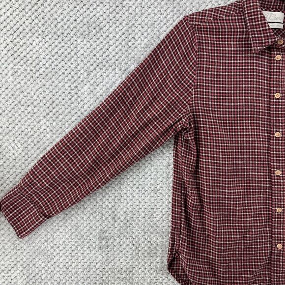 J CREW Classic Flannel Button Up Shirt Women S Prairie Check Red Collared Pocket - Picture 4 of 12